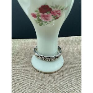 BRIGHTON SILVER TONE SPRING HINGED CUFF Slight WAVY BRACELET